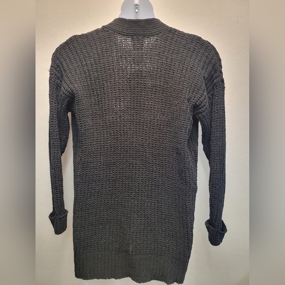FTC WITH LOVE Women's Size 1X  Black Open Front Sweater/Cardigan with Pockets - Picture 4 of 12